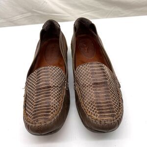 Bare Traps Loafer Driving Heel Brown Leather Comfort Shoe Women's Size 9 M